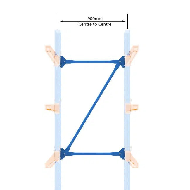 Light Duty Cantilever Racking | 2400mm H 2 Bays Double Side 600mm Arm | Indoor Bulky Warehouse Storage