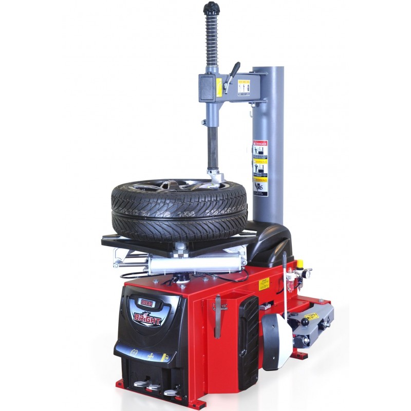 Bright Tyre changer with a tyre on a white background