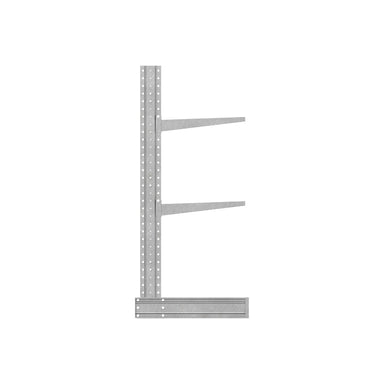 Galvanised Cantilever Racking | 3630mm H 3 Bays Single Side | Outdoor Bulky Storage - side view