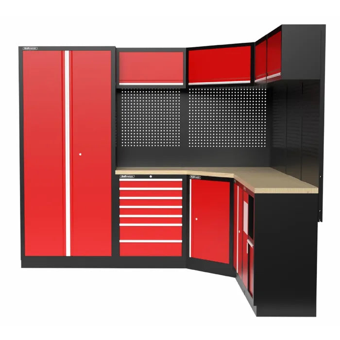 Kraftmeister Standard garage storage system Rhode Island plywood red