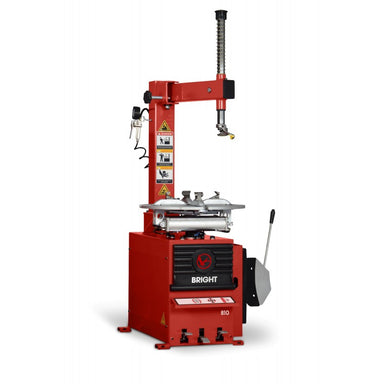 Red tyre changer machine with 'BRIGHT' branding on a white background
